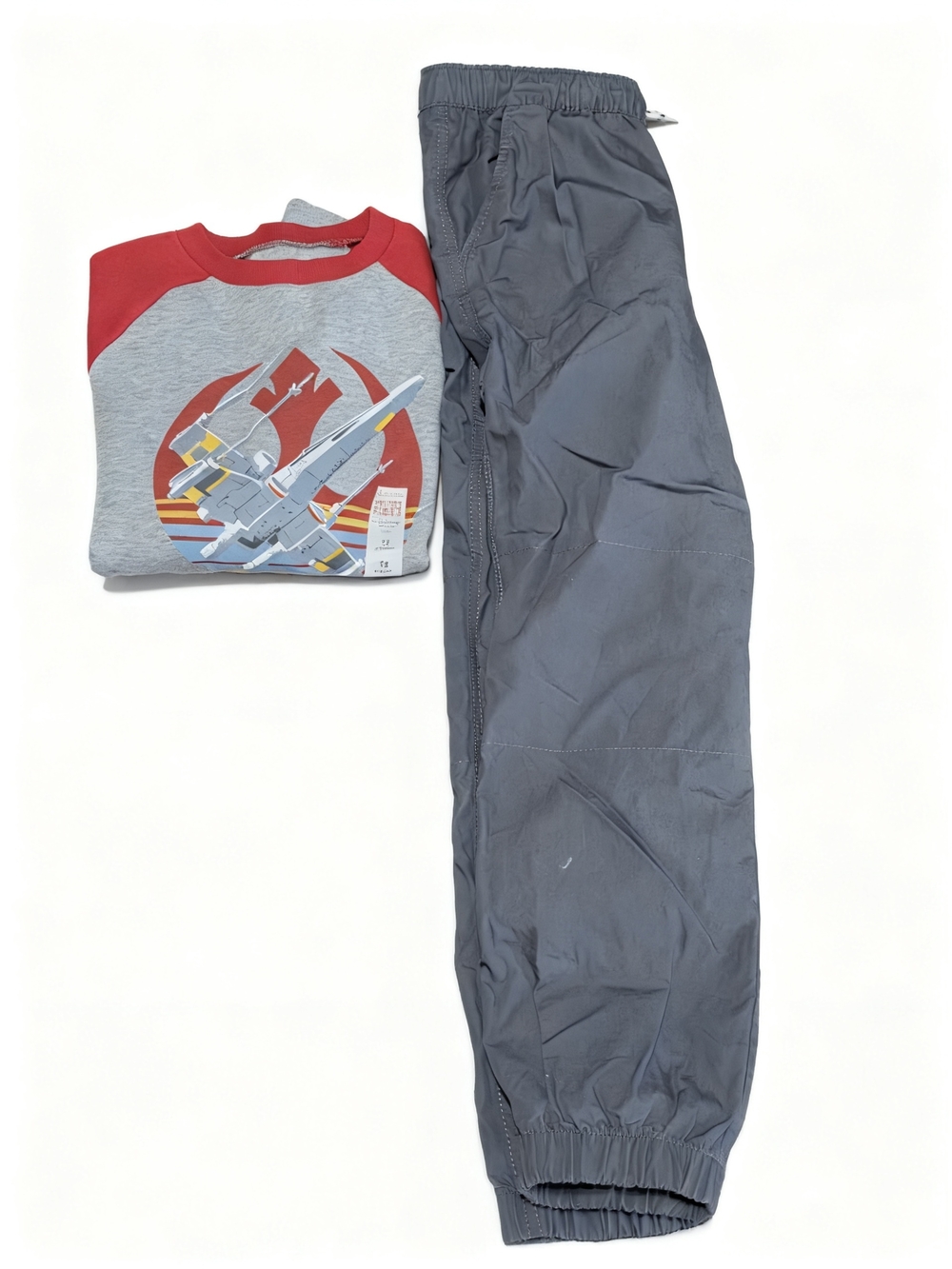 Gray Jogger Pants and New Gray/Red Starwars Sweatshirt Set